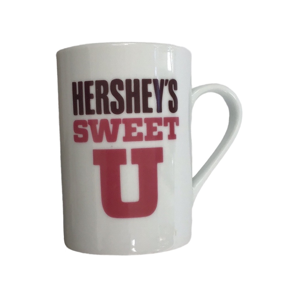Fitz & Floyd Hershey’s Sweet U Chocolate Brown Pink Ceramic Novelty‎ Mug